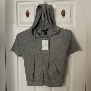 Gray Short Sleeve Hoodie Women’s Size Large